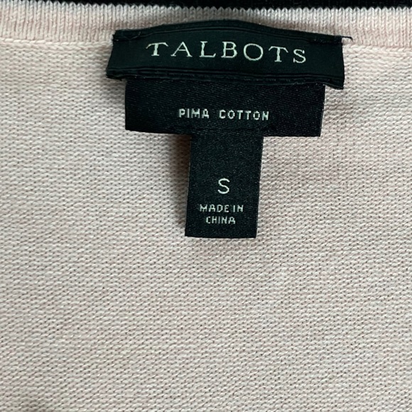 Talbots Pima Cotton Pink Button Up with Pockets Cardigan Sweater Small - Picture 7 of 7